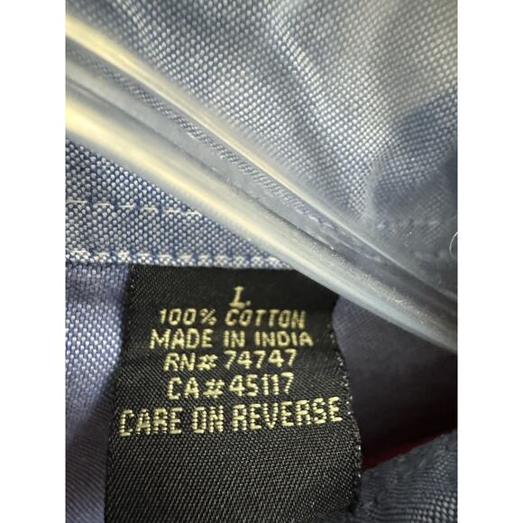 Red Head American Flag Short Sleeve Button Size Large Patriotic 4th Of July - Picture 6 of 6